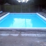 Swimming Pool finished ready for surrounding patio to be laid.